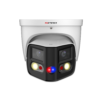 SPRO DHIPD40-LR-DUO-D-W SMD AI TiOC Duo Active-Deterrence H265 4K 8MP (2* 4MP) PoE IP Dual-Illumination (25m IR + 20m Warm-White-Light) Weatherproof 180° Ultra-Wide-Angle Turret Camera – Built-in Mic + Speaker + Strobe + Siren