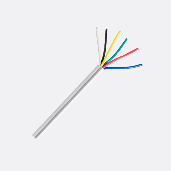 Huier 60153 6-Core Security / Alarm Cable - White Cable - 0.5mm Copper - 100m Length on a Plastic Reel