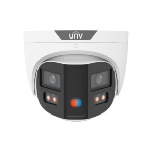 Uniview IPC3K28SE-ADF28KMC-DL-I0 Prime-series TriGuard Dual-Lens Splicing 8MP (2 * 4MP) Dual-Light (30m IR + 30m White-Light) Active-Deterrence 130dB Ultra-WDR 180° Ultra-Wide-Angle Weatherproof Eyeball Turret Camera with 2-Way Audio - Alarm I/O