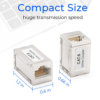 iSecure ICL-RJ45CAT6ACOUPLER RJ45 CAT5E / CAT6 / CAT6A Joiner - Shielded - Ethernet Cable Extender - Inline Coupler - Supports PoE - Female to Female Connector - 8P8C - Supports 10Gbps