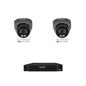 SPRO SPRODG8MPIPKIT1 4K 8MP IP CCTV KIT - Includes 1 * DHIPNVR04-A6-V2 NVR (without HDD) + 2 * DHIPD80/28LRG-M 4K 8MP PoE IP Dual-Light AI SMD Turret Cameras