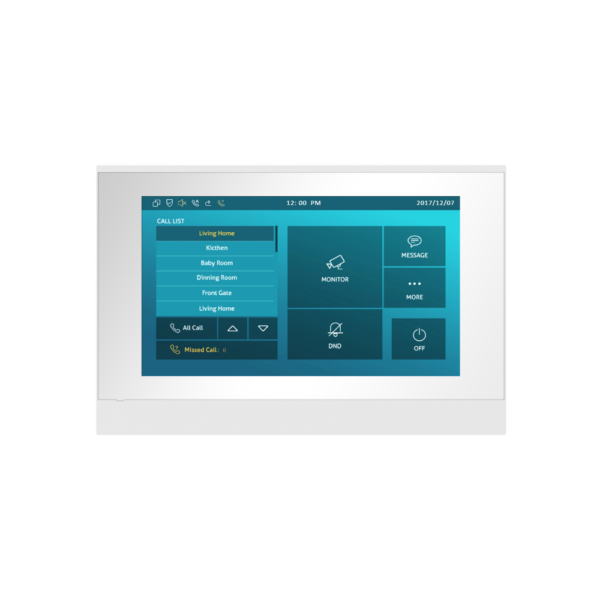 Akuvox C313W-W SIP PoE IP WiFi 7″ (7-Inch) Video Intercom Touchscreen Monitor - Bluetooth & WiFi - White Frame