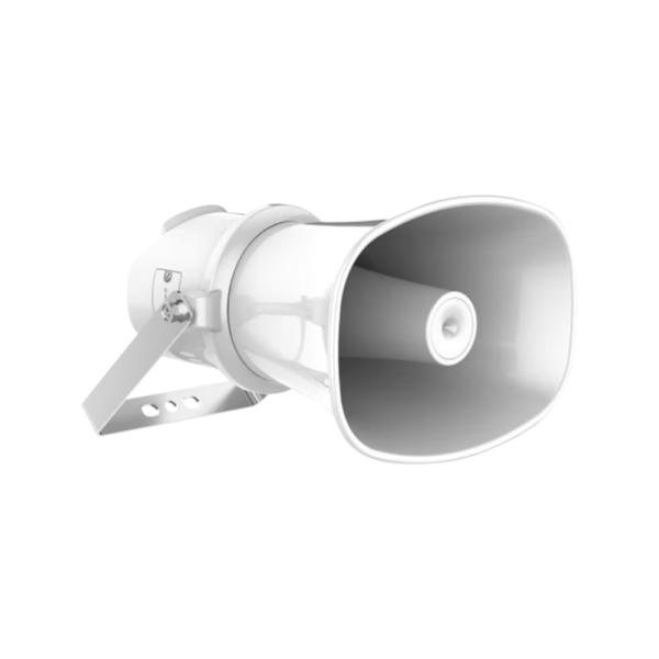 Hikvision DS-QAZ1307G1T-E Outdoor-Rated Weatherproof Network PoE IP Horn Speaker – 7w Output – Built-in 4GB eMMC – Built-in Mic – Smart Audio Linkage – Works with Hik-Partner Pro, iVMS-4200, Hik-Connect, HCP