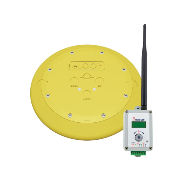 Microtech Designs eLoop EL00C-LCD-KIT Commercial 433MHz Wireless Vehicle Detection Kit - Includes 1 * EL00C eLoop Commercial (Exit Mode) + 1 * e-Trans 200 LCD Transceiver + 2 * Dyna Bolts - EXIT Mode - Battery Operated - Up to 50m Range