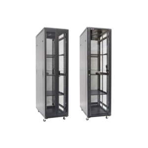 Dynamix RSR45-6X6 45RU Server / Network / Data Cabinet - 600mm Deep (600 x 600 x 2210mm) - Includes 3* Fixed Shelves + 4* Fans + 25* Cage Nuts + 4* Castors & 4* Level Feet - Glass Front Door with Mesh Rear Door