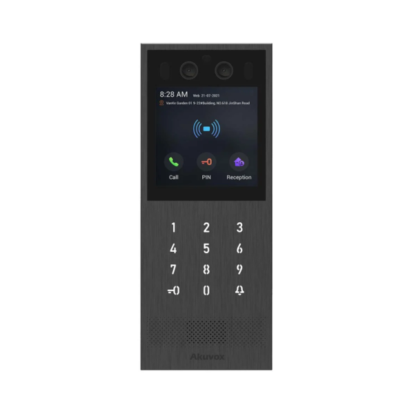 Akuvox X912S 2MP PoE IP IR H264 Weatherproof Vandal-Resistant Video Intercom Unit with 4" Display Panel with Tough Keypad – Face Recognition - Complies with SIP & ONVIF – IP65 & IK10 Rated – Built-in Mifare & EM Card-Reader  – Three Relay Output – Supports RS485 & Wiegand