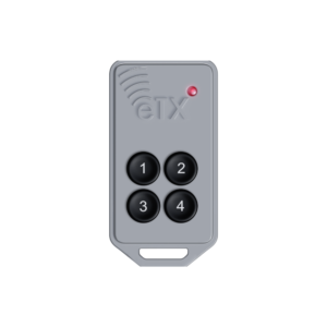 Microtech Designs e-TX 4-Button Remote - Programmable Buttons - 433MHz Frequency - Weatherproof - Compatible With All e-Trans Units