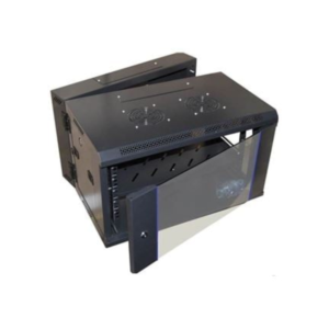 Digitus DN-97502-B/FS 12RU Indoor Wall-mount Network / Data / Server Cabinet - Double-Swing - 635mm H x 600mm W x 550mm D - Lockable Front Door - Dual Fan Kit - Fixed Shelf - Removable Sides - Black Colour Cabinet