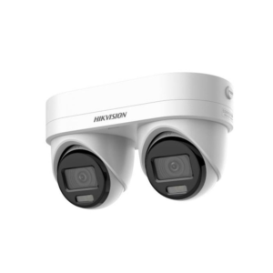 Hikvision DS-2CD2346G3D-IS2UY/SL AcuSense 3.0 AI H265 PoE IP Dual-Sensor / Dual-Camera (2 * 4MP) 120dB True-WDR Weatherproof Eyeball Turret Camera with Point Varifocal 2.8mm~4mm Zoom Lens In Each Channel - Built-in Audio Mic + Speaker + Strobe + Siren - With Audio In/Out & Alarm In/Out