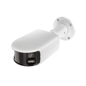 Hikvision DS-2CD2T67G2P-LSU/SL Pro-series Panoramic Dual-Sensor ColorVu AcuSense Deep-Learning AI (Artificial Intelligence) H265 6MP PoE IP White-Light (40m) 130dB True-WDR Active-Deterrence Weatherproof Bullet Camera with 180° Ultra-Wide-Angle View- Built-in Audio Mic + Speaker + Strobe + Siren - Alarm In/Out and Audio Line In/Out