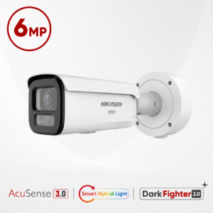 Hikvision DS-2CD3667G3T-LIZSUY Ultra-series Deep-Learning AI (Artificial Intelligence) 6MP PoE IP Smart Hybrid Light (60m IR + 60m White-Light) 130dB AWDR Weatherproof Bullet Camera with 2.7~13.5mm Motorized Zoom Lens - NEMA4X Anti-corrosion Coating
