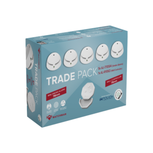 Watchman AJ-770SI4-TP - 10 Years Battery-Operated Interconnected Smoke-Alarm-Detectors Trade-Pack - NZ Building Code Compliant - Includes 5 * Smoke Detectors + 1 * Wireless Controller
