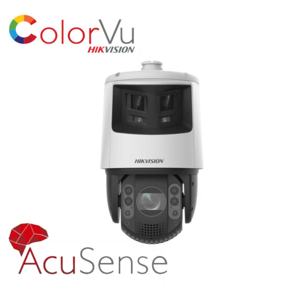 Hikvision DS-2SE7C432MWG-EB/26(F0) TandemVu H265 6MP + 4MP PoE IP Dual-Lens (6MP 180° Panoramic Channel + 4MP 32x Optical Zoom PTZ Channel) Dual-Light (30m White-Light + 200m IR Light) Weatherproof Smart-Linkage Tracking PTZ (Pan Tilt Zoom) Camera - ColorVu + AcuSense Technology