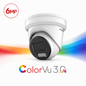 Hikvision DS-2CD2367G3-LI2UY-2.8MM Pro-series ColorVu 3.0 Deep-Learning AI (Artificial Intelligence) 6MP PoE IP Smart Hybrid Light (30m IR + 30m White-Light) 130dB True-WDR Weatherproof Eyeball Turret Camera with 2.8mm Fixed Lens - Built-in Audio Mic