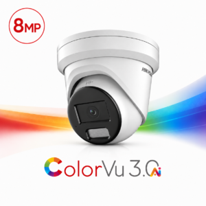 Hikvision DS-2CD2387G3-LIS2UY/SL-4MM ColorVu 3.0 AcuSense 3.0 Active-Deterrence Deep-Learning AI (Artificial Intelligence) 4K 8MP PoE IP Smart Hybrid Light (30m IR + 30m White-Light) 130dB True-WDR Weatherproof Eyeball Turret Camera with 4mm Fixed Lens - Built-in Audio Mic + Speaker + Strobe + Siren - 93.3° Horizontal Field of View