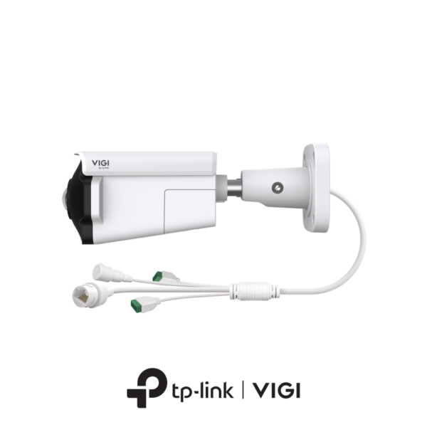 TP-Link VIGI InSight S385PI H265 4K 8MP Active-Deterrence AI PoE IP IR (Up to 20m) 120dB True-WDR Weatherproof Bullet Camera with 180° Panoramic View - Red & Blue Warning Lights - 2-Way Audio