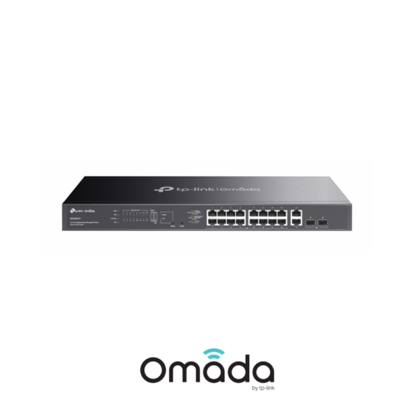 TP-Link Omada ES220GMP 20-Port Gigabit Ethernet Easy Managed Network Switch with 16 * PoE+ Ports + 2 * GbE LAN + 2 * SFP Slots - 250w PoE Power Output - Centralized Cloud Management Via Web OR Omada App