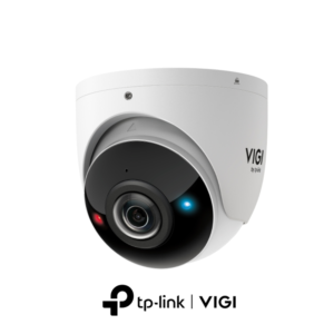 TP-Link Vigi InSight S485PI H265 4K 8MP Active-Deterrence AI PoE IP IR (Up to 20m) 120dB True-WDR Weatherproof Eyeball Turret Camera with 180° Panoramic View - Red & Blue Warning Lights - 2-Way Audio
