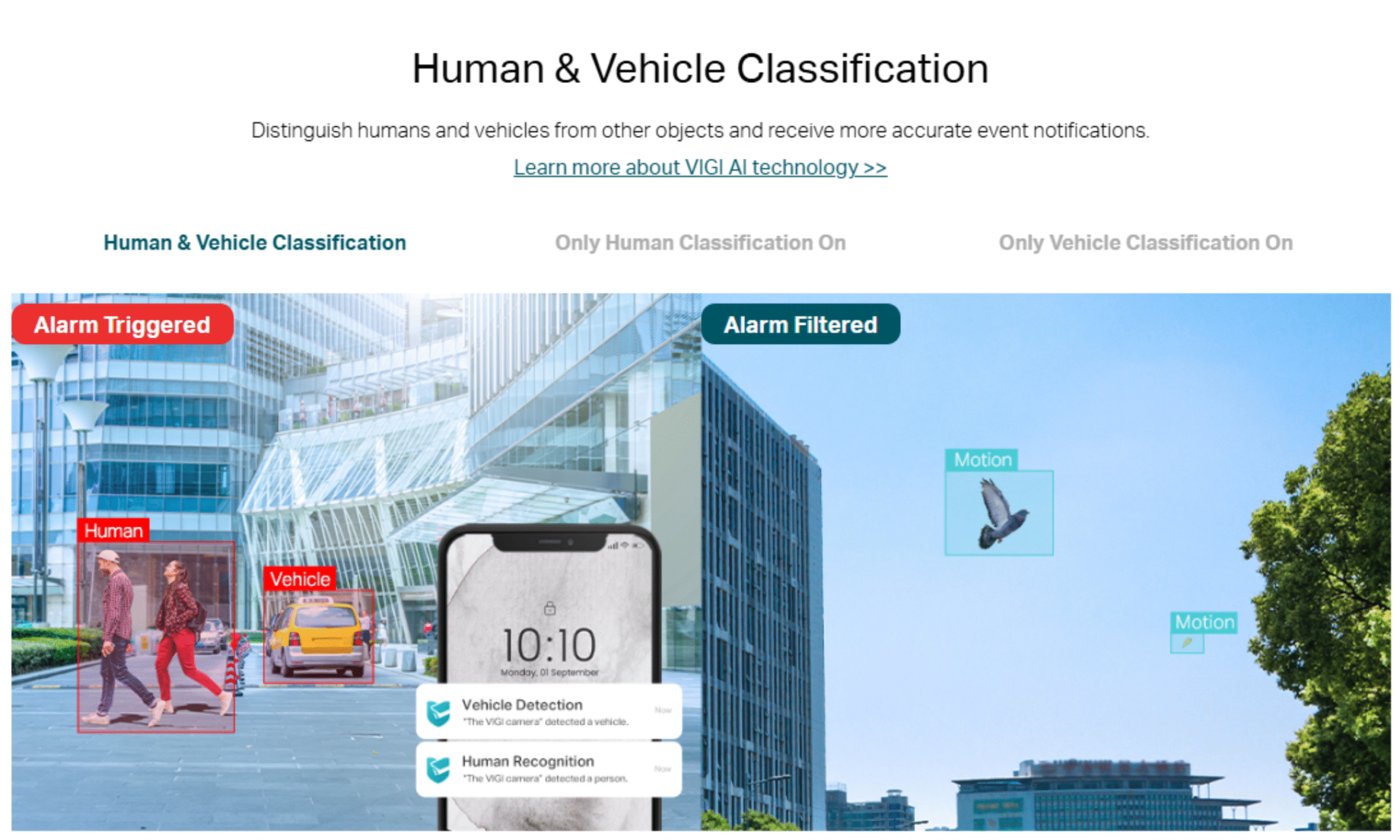 VIGI Camera Human & Vehicle Classification