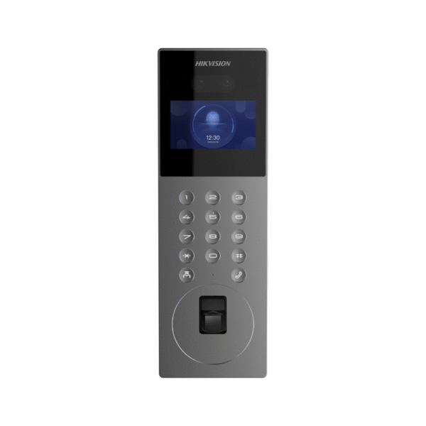 Hikvision DS-KD9203-FE6 Ultra-series IP Face-Recognition Intercom / Access Control Station - IP65 Rated - 2MP Wide-angle Dual-lens - Built-in MiFare Card-Reader + Fingerprint Reader + Keypad