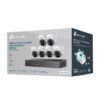 TP-Link VIGI NK8MP-T6425-2T Boxed CCTV Kit - Includes 1 * 8CH 8x PoE NVR with 2TB HDD + 6 * 4MP Smart-Dual-Light Full-Colour Active-Deterrence 2-Way Audio Weatherproof Eyeball Turret Cameras