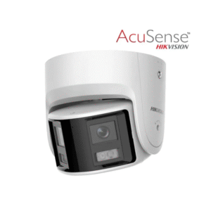 Hikvision DS-2CD2346G2P-ISU/SL Pro-series Panoramic Dual-Sensor AcuSense AI (Artificial Intelligence) H265 4MP PoE IP IR (30m) 120dB True-WDR Active-Deterrence Weatherproof Eyeball Turret Camera with 180° Ultra-Wide-Angle FoV with 81° Vertical FoV - Built-in Audio Mic + Speaker + Strobe + Siren - Alarm In/Out and Audio Line In/Out