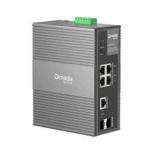 TP-Link Omada IES206GPP 6-Port Gigabit Ethernet Industrial Easy Managed Network Switch with 4 * GbE PoE+ Ports + 1 * Gb Combo RJ45/SFP Slot + 1 * Gb SFP Slot - 120w PoE Power Budget - 12V~57V DC Input - Solar Compatible - Fanless - Centralized Cloud Management Via Web OR Omada App