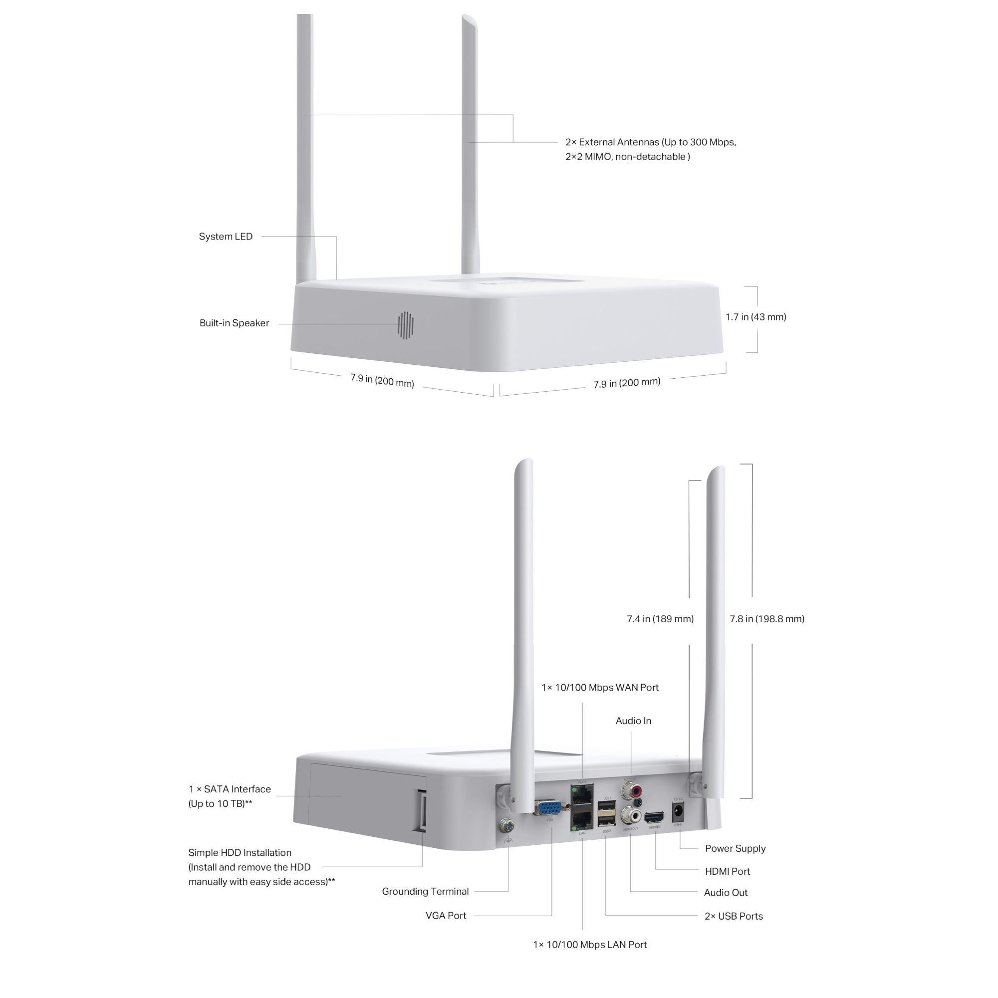 VIGI NVR1108H-W_Build Features