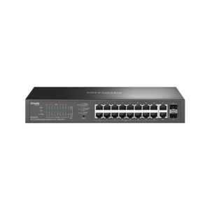 TP-Link Omada ES220GP 20-Port Gigabit Ethernet Easy Managed Fanless Network Switch with 16 * GbE PoE+ Ports + 2 * GbE LAN Ports + 2 * SFP Slots - 150w PoE Power Output - Centralized Cloud Management Via Web OR Omada App