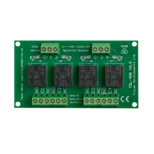 Trojan TDL-4RB 4-Way Single Pole Relay Board - 12VDC 8Amp Rating Per Relay
