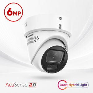 Hikvision DS-2CD3H66G2H-LIZSUY/SL Ultra-series Active-Deterrence Deep-Learning AI (Artificial Intelligence) 6MP PoE IP Smart Hybrid Light (40m IR + 40m White-Light) 130dB AWDR Weatherproof Eyeball Turret Camera with 2.7~13.5mm Motorized Zoom Lens - Built-in Audio Mic + Speaker + Strobe + Siren - NEMA4X Anti-corrosion Coating