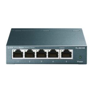 TP-Link TL-SG105 5-Port 10/100/1000Mbps Gigabit Ethernet Unmanaged Network Switch - Metal Casing - 5VDC Powered - PSU Included