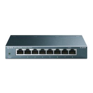 TP-Link TL-SG108 8-Port 10/100/1000Mbps Gigabit Ethernet Unmanaged Network Switch - Metal Casing - 5VDC Powered - PSU Included