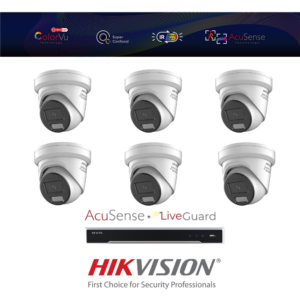 Hikvision HIK6MPCVADIPCCTVKIT3 6MP ColorVu Active-Deterrence IP CCTV Kit with 1* DS-7616NI-M2/16P-6TB NVR + 6 * DS-2CD2367G3-LIS2UY/SL-2.8MM 6MP ColorVu 3.0 Active-Deterrence Smart Hybrid Light IP Turret Cameras