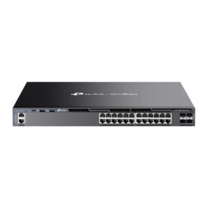 TP-Link Omada SG6428X 24-Port Gigabit Stackable L3 Managed Switch with 4* 10G SFP Slots - Centralized Management - Omada App