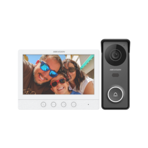 Hikvision DS-KIS213(B) 4-Wire HD Analogue Video Intercom Kit - Includes Weatherproof 720P HD Outdoor Intercom Station and an Indoor 7" (7-Inch) Touchscreen Monitor