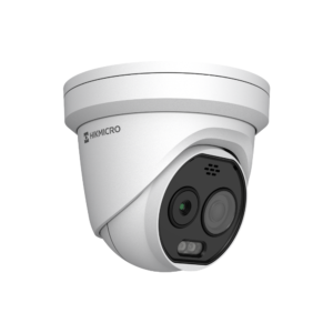 Hikvision HikMicro HM-TD1228T-2/G1/T3A HeatPro Series Thermal & Optical Bi-spectrum Thermography Network Turret Camera - AI Features - Deep Learning - 256 x 192 Thermal Resolution + 5MP Optical Resolution - 2.1mm Thermal Fixed Lens + 2.2mm Optical Fixed Lens - 30m IR + 30m White Light Range - Strobe + Siren - Audio & Alarm Input / Output