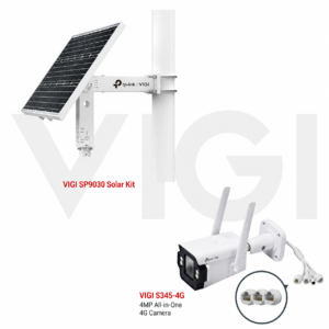 TP-Link VIGI 4G Solar Starter Kit - Includes 1 * SP9030 Solar Set + 1 * S345-4G 4MP LTE All-In-One Bullet Camera - Smart IOT MPPT Controller Included - Weatherproof - Remote Management*