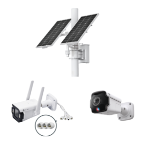 TP-Link VIGI 4G Solar Master 180 Kit - Includes 1 * SP18090 Solar Set + 1 * S345-4G4MP  LTE All-In-One Bullet Camera + 1 * S385PI 4K 8MP 180° All-In-One Bullet Camera - Smart IOT MPPT Controller Included - Weatherproof - Remote Management*
