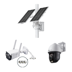 TP-Link VIGI 4G Solar Master Kit - Includes 1 * SP18090 Solar Set + 1 * S345-4G 4MP LTE All-In-One Bullet Camera + 1 * C540S Ultra-Low-Light Full-Colour 4MP Auto-Tracking PT Camera - Smart IOT MPPT Controller Included - Weatherproof - Remote Management*