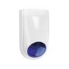 DFM WP06 Outdoor Weatherproof Wired Alarm / Intrusion Combo Strobe Siren - White & Blue - Up To 110dB Loud - Tamper Switch