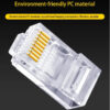 iSecure ICL-RJ45CAT6PSPLUGS-50 - 1-Piece CAT6 Passthrough RJ45 Plugs / Connectors - Gold Plated Contacts - Bag of 50 Plugs / Connectors