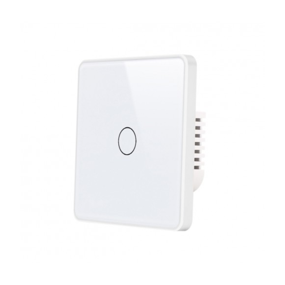 Akubela TYSH-Z2113 1 Gang Smart Touch Switch - EU - Glass - White Colour - ZigBee 3.0 Protocol - Supports BelaHome App and HyPanel Control