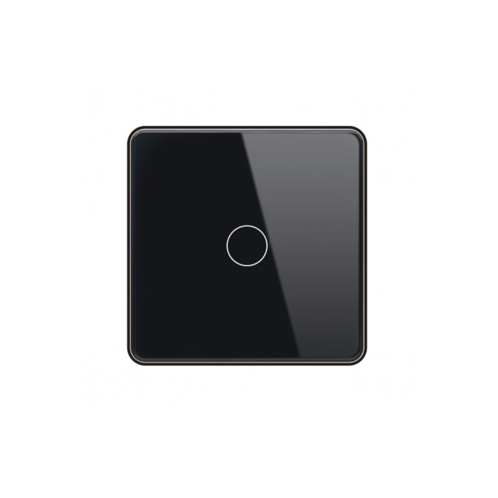 Akubela TYSH-Z2123 1 Gang Smart Touch Switch - EU - Glass - Black Colour - ZigBee 3.0 Protocol - Supports BelaHome App and HyPanel Control
