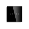 Akubela TYSH-Z2223 2 Gang Smart Touch Switch - EU - Glass - Black Colour - ZigBee 3.0 Protocol - Supports BelaHome App and HyPanel Control