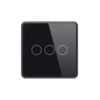 Akubela TYSH-Z2323 3 Gang Smart Touch Switch - EU - Glass - Black Colour - ZigBee 3.0 Protocol - Supports BelaHome App and HyPanel Control