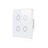 Akubela TYSH-Z2413 4 Gang Smart Touch Switch - EU - Glass - White Colour - ZigBee 3.0 Protocol - Supports BelaHome App and HyPanel Control