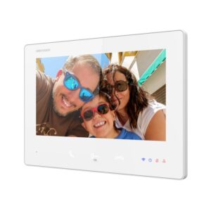 Hikvision DS-KH7300EY-WTPE2/White 2-Wire HD Series 7" TFT Touchscreen Intercom Monitor - 1024 x 600 Pixels Resolution - Built-in WiFi - Supports Hik-Connect App