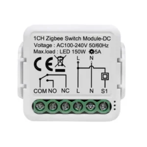 Akubela TYSH-1CH Single Channel Compact Relay - ZigBee - 230VAC Powered - Dry Contact Relay - Supports BelaHome App & HyPanel Control