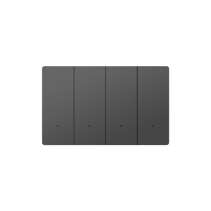 Akubela ZBM2-R4-US 4 Gang Smart Wall Switch - US - Metal - Dark Grey Colour - ZigBee 3.0 Protocol - Supports BelaHome App and HyPanel Control